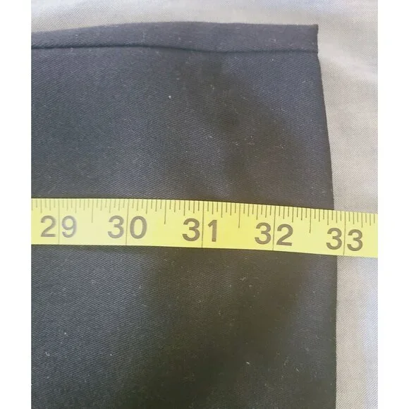 Vintage Handmade Black Pencil Skirt Midi 33 Inch Length Lined Wool Fitted - Picture 11 of 11